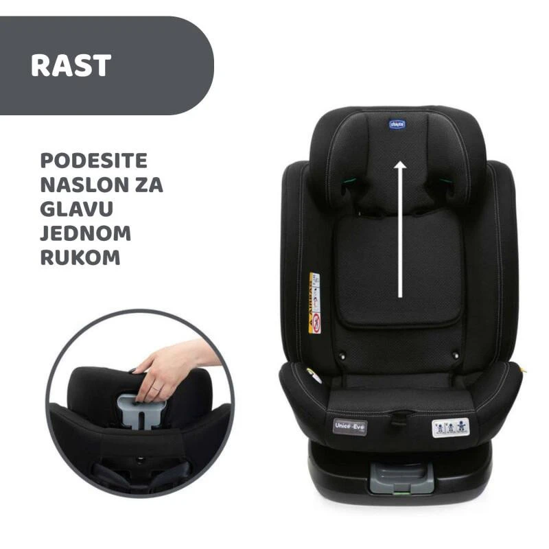 Chicco Unico Evo i-Size auto sedište Black, 40-150cm Isofix