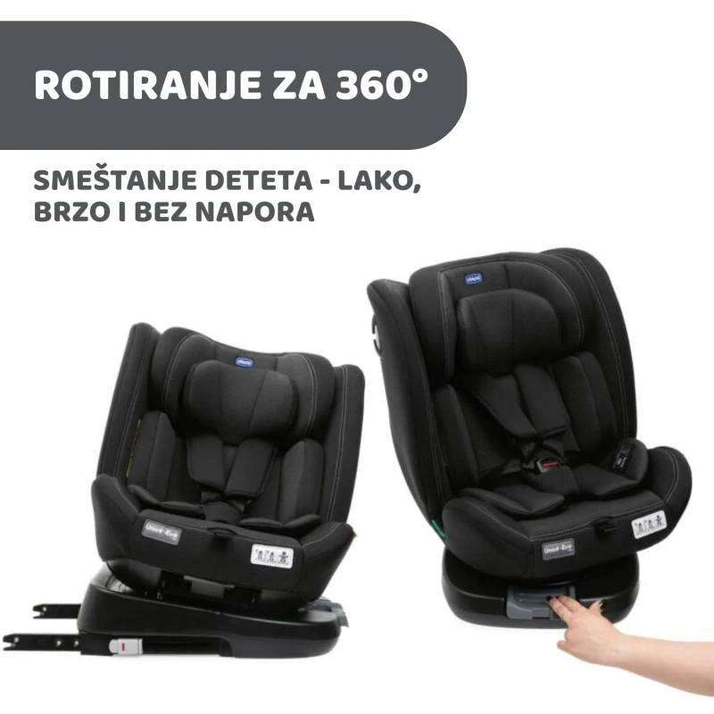 Chicco Unico Evo i-Size auto sedište Black, 40-150cm Isofix