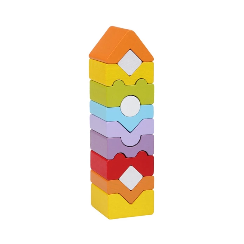 Cubika drvena igračka Kula, 12 elemenata