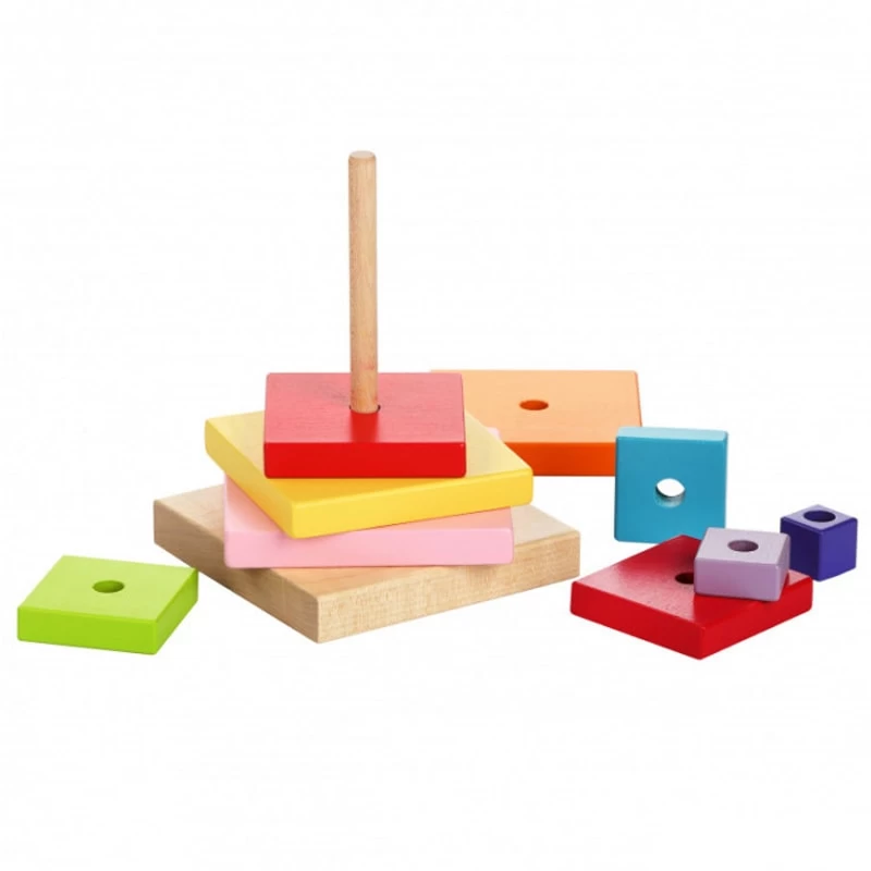 Cubika drvena igračka Piramida, 9 elemenata