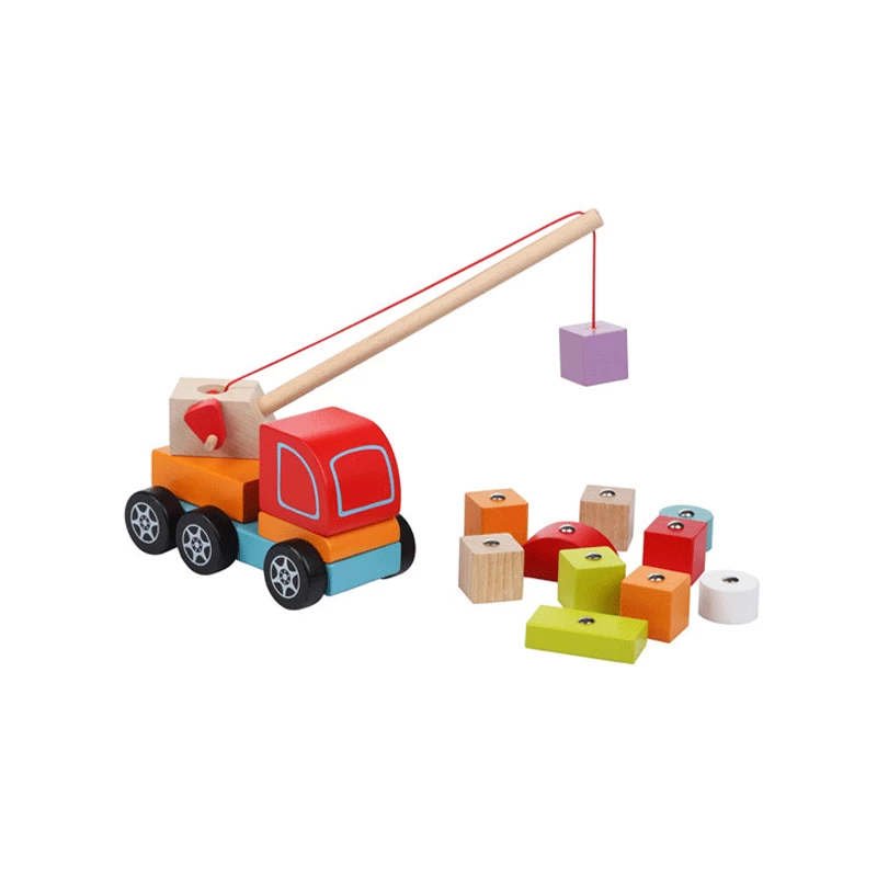 Cubika drvena igračka Kamion-Kran, 11 elemenata