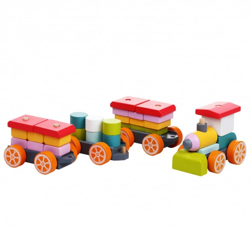 Cubika drvena igračka Veliki voz, 35 elemenata