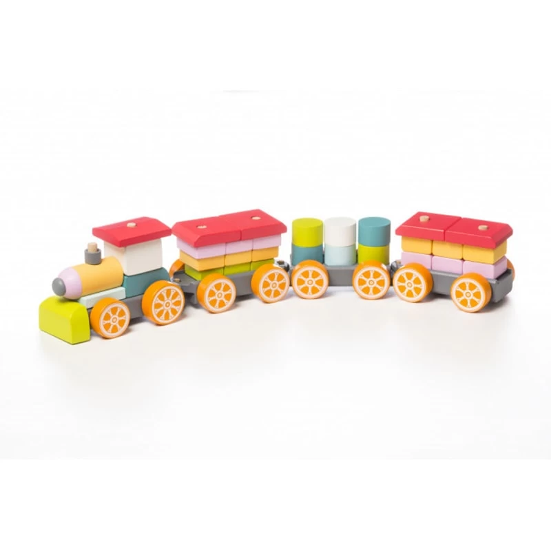Cubika drvena igračka Veliki voz, 35 elemenata