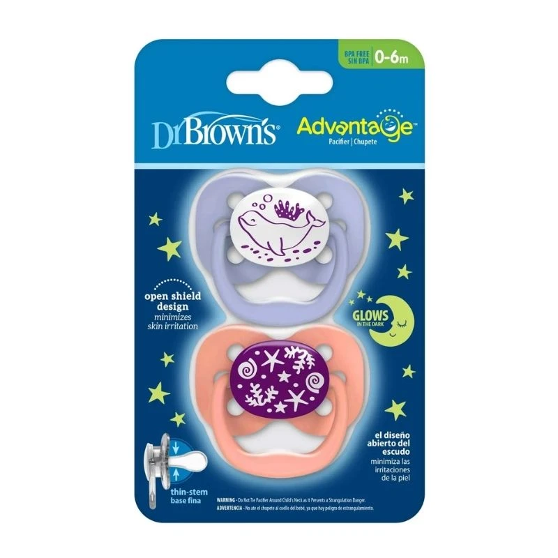 Dr Brown's svetleća varalica Advantage Pink, 0-6m