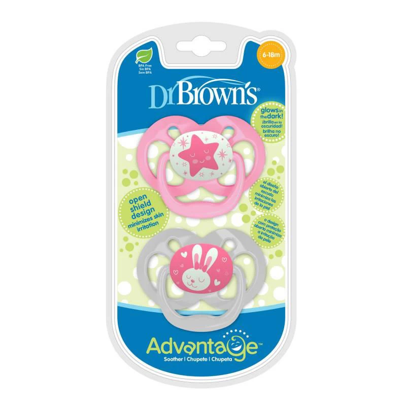 Dr Brown's svetleća varalica Advantage Pink, 6-18m