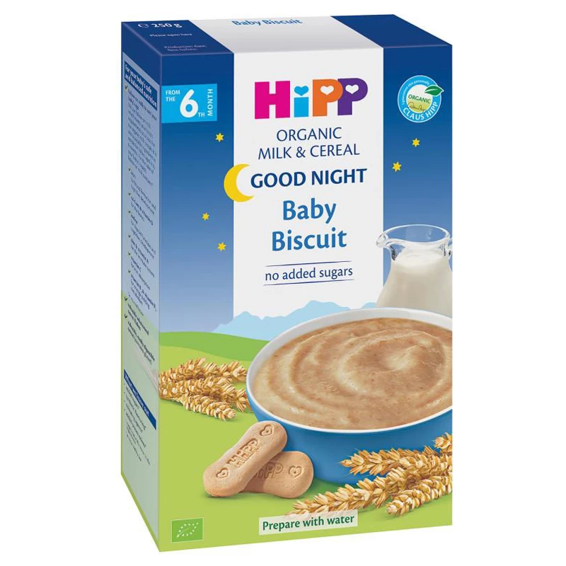 Hipp mlečna instant kaša za laku noć sa keksom 250g, 6m+