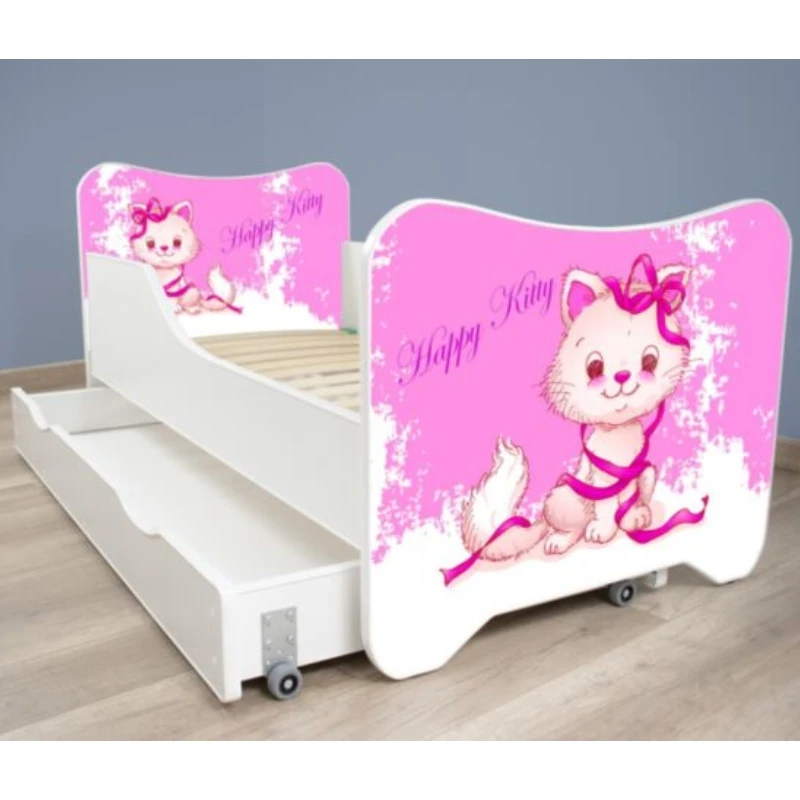 Krevet Happy Kitty za decu sa fiokom Happy Kitty, 160x80 4Kids
