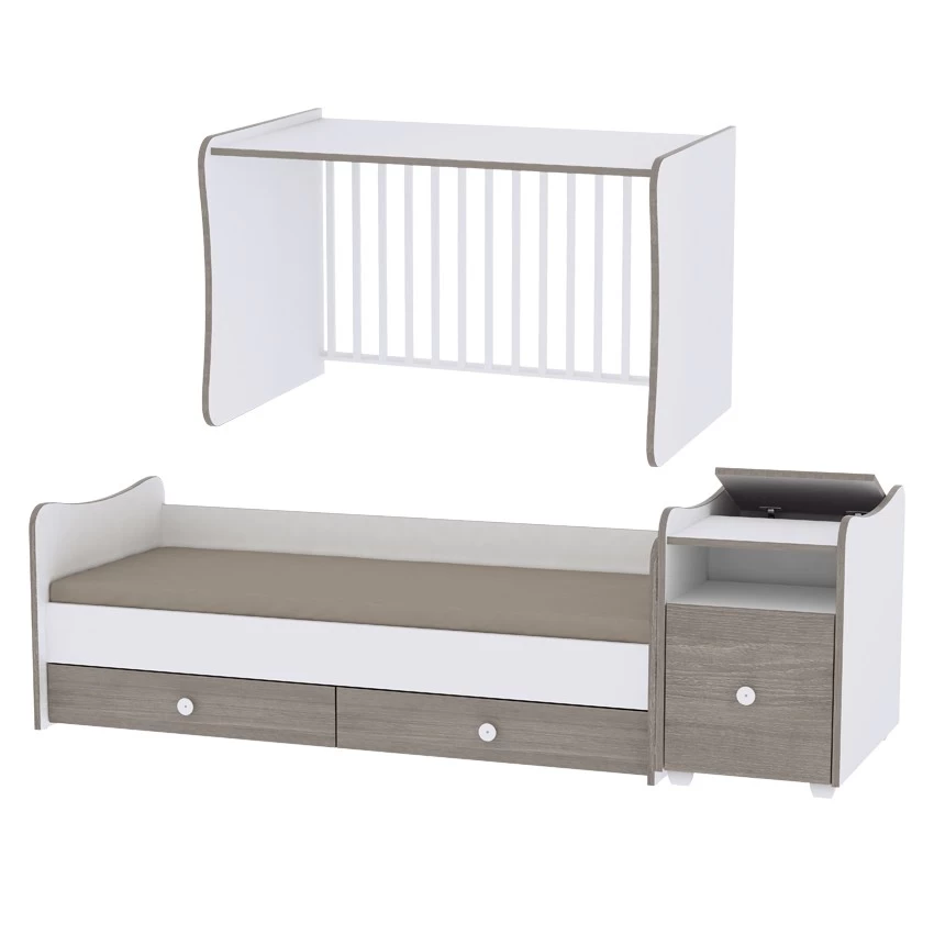 Lorelli drveni krevetac 5u1 trend Plus, White Vintage Grey