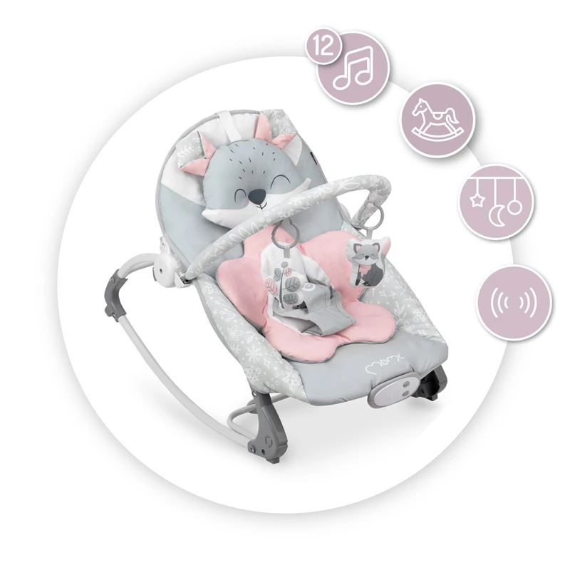 MoMi ležaljka za bebe Luis Pink, 0-9kg