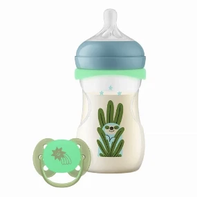 Avent set Natural Response flašica i varalica za bebe  Nighttime, 3-6 m