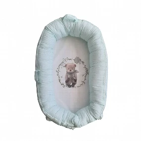 Textil gnezdo za bebe Retro Mede, Mint