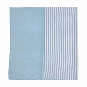 Baby Textil tetra pelena za bebe od muslina Prugice Plave, 2/1