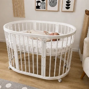 BBO krevetac za bebe Bloom sa dušekom, Beli