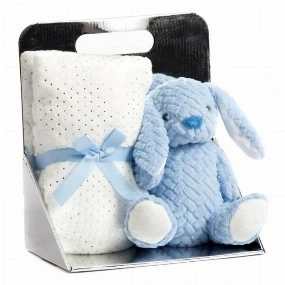 BBO set plišana igračka + ćebence Rabbit Blue