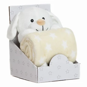 BBO set plišana igračka + ćebence White Dog