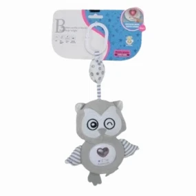 BBO Toys plišana igračka za kolica Sova Grey, 0m+
