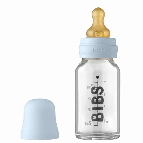 Bibs Complete Set staklena flašica za bebe 110ml, Baby Blue