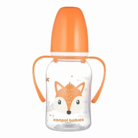 Canpol babies flašica za bebe sa ručicama Cute Animals 120ml, Orange