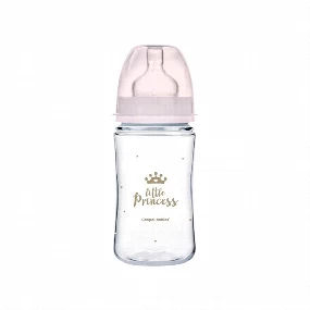 Canpol flašica za bebe Royal Baby Roze sa širokim vratom 240ml, 3m+