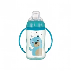 Canpol flašica za bebe Happy Animals Bear sa kljunom i ručkama 320ml, 12m+