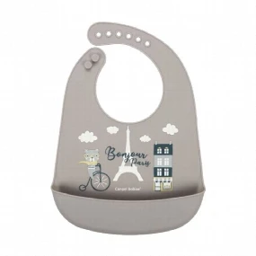 Canpol silikonska portikla sa džepom Bonjour Paris Navy Beige