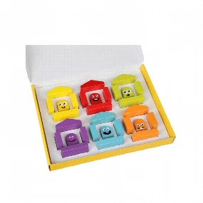 Cubika drvena igračka Šarene kućice, 30 elemenata