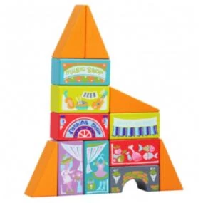 Cubika drvena igračka Čudesni grad, 13 elemenata
