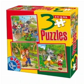 D-Toys puzle za decu 3u1 Bajke