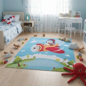 Dečiji tepih za dečake Avijatičar 120x180 cm