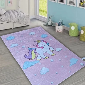 Dečiji tepih za devojčice Veseli Jednorog 120x180 cm
