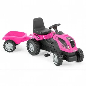 Dečiji traktor sa prikolicom na pedale 956, Roze