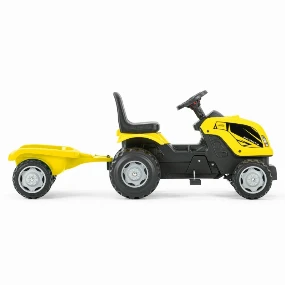 Dečiji traktor sa prikolicom na pedale 956, Žuti