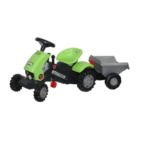 Dečiji traktor sa prikolicom na pedale, Zeleni