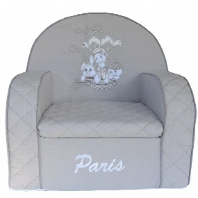 Deksi foteljica za decu Tri drugara u Parizu, Grey