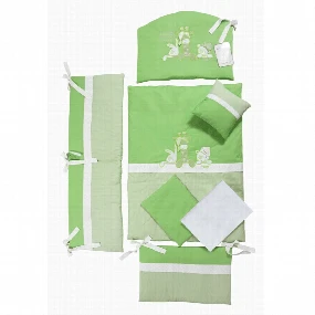 Deksi Komplet posteljina za krevetac Tri drugara, Zelena