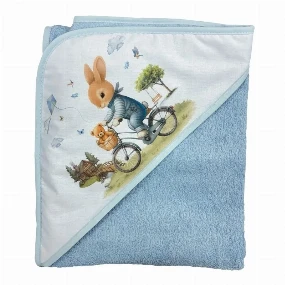 Deksi peškir za bebe sa kapuljačom Zeka Plava, 100x100cm