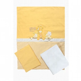 Deksi posteljina navlaka Tri drugara, Žuta