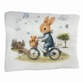 Deksi prekrivać za bebe od muslina Zeka Plava, 120x120cm