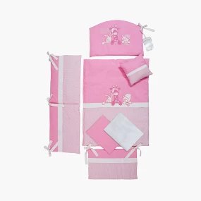 Deksi Komplet posteljina za krevetac Tri drugara, Roze