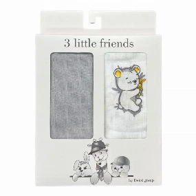 Deksi tetra pelena za bebe Meda na Mesecu Žuta, 80 x 80 cm