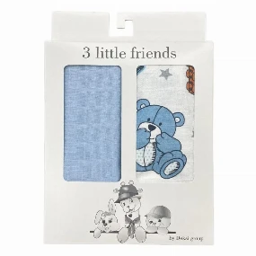 Deksi tetra pelena za bebe Meda Vozić Plava, 80 x 80 cm