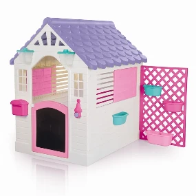 Dolu kućica za decu sa tablom za crtanje i vrtom 025784