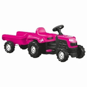 Dolu traktor za decu na pedale Unicorn, Roze