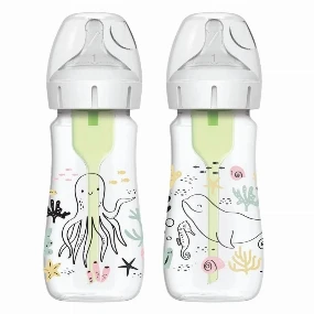 Dr Brown's set plastičnih flašica Wide Neck Ocean, 270ml 0m+
