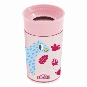 Dr Brown's šolja No Spill 360° Roze, 300ml 9m+