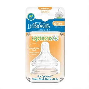Dr Brown's silikonska cucla za Option's + Wide Neck flašicu, 6m+