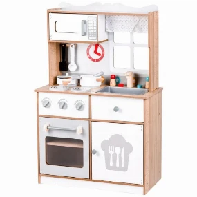 Eco Toys drvena kuhinja za decu XXL + Kuhinjski dodaci