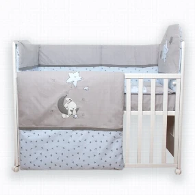 Fim Stars posteljina za bebe sa ogradicom, Plava