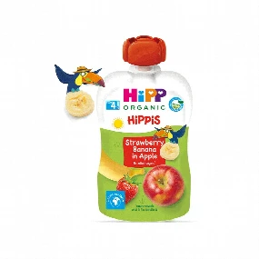 Hipp voćni pire Jabuka, banana i jagoda, 100g