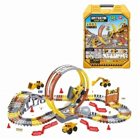 HK Mini igračka za dečake Uradi sam staza sa autom Led, 144 kom